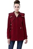 BGSD Women's 'Brianna' Wool Blend Hooded Melton Parka Coat- Wine L