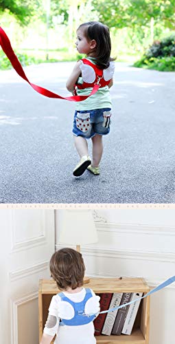 Toddler Harness Safety Leashes, Baby Leash for Walking, Anti Lost Wrist Link 1.5m, Walking Safety Harness for Kids, Toddler Leash Harness Angel Wings 1-3 Years Boys and Girls(Blue) - Thumbnail 3