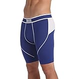 Saxx Mens Kinetic Long Leg Performance Boxers Underwear Small Cobalt/White