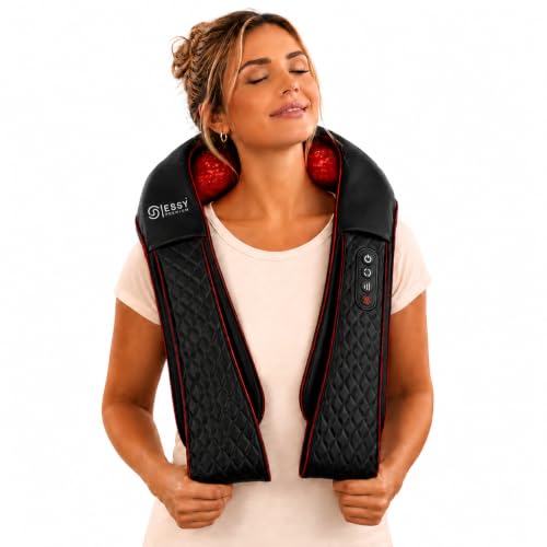 Essy Cervical and Back Massager Neck and Shoulder Massager Cervical and Back Massage Shiatsu Neck Back Massage (EU plug) | Massage Gift For Women And Men To Relax Muscles
