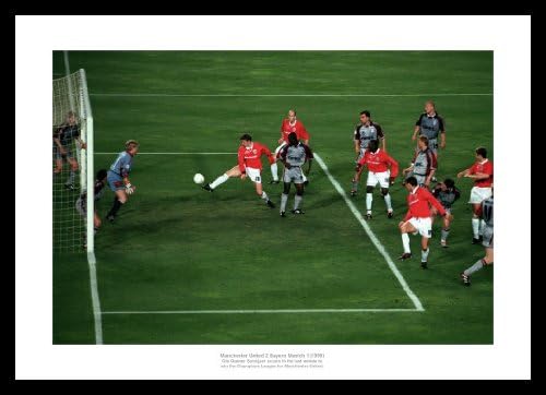 Framed Solksjaer Goal Manchester United v Bayern Munich 1999 Photo Memorabilia
