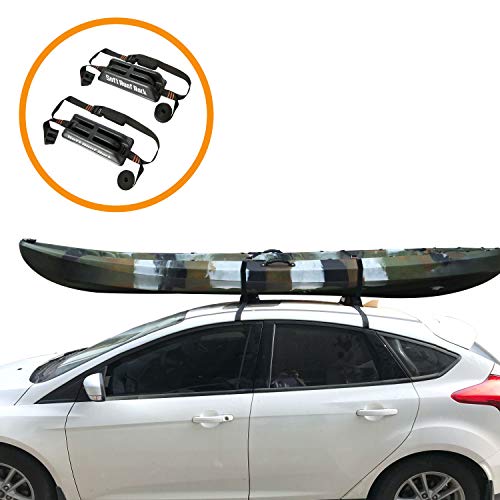 Onefeng Sports Kayak Soft Roof Rack Pad Luggage Carrier No-Scratch Silicone Buckle 1.5" Width Tie Down Straps - Thumbnail 6