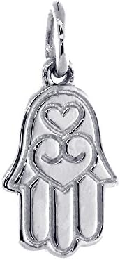 Double-Sided Mini Hamsa, Hand of God Charm in Sterling Silver