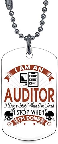 DLAWNECK Coolest Auditor Necklaces, I Am an Auditor Dog Tag