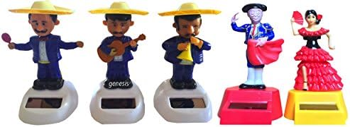 Mariachi Spanish Bull Fighter &amp; Spanish Dancer Solar Powered Dance Toys Collection