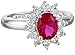 Amazon Essentials Sterling Silver Created Ruby and Created White Sapphire Oval Ring, Size 8, (previously Amazon Collection)