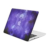 Unik Case Gradient Ombre Triangular Galore Dark Purple Graphic Ultra Slim Light Weight Matte Rubberized Hard Case Cover for Macbook Pro 13