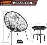 AOUXIN Acapulco 3-Piece Garden Furniture Set with Tempered Glass Table view 6