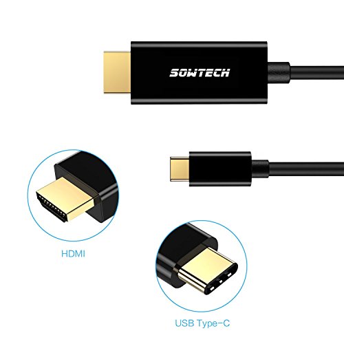 USB C to HDMI Cable 4K Adapter,SOWTECH Upgrade USB 3.1 Type-C to HDMI Adapter Compatible with MacBook Pro,HDMI to USB C Adapter