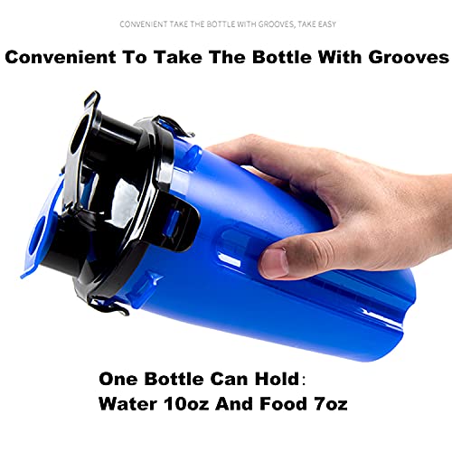 Dogs Travel Water Bottle, Leak Proof Puppy Bottle Water Dispenser with Bowls for Walking (Blue)