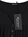 Vinmatto Women's Long Sleeve Henley V Neck Pleated Button Details Tunic Shirt Top(L,Black)