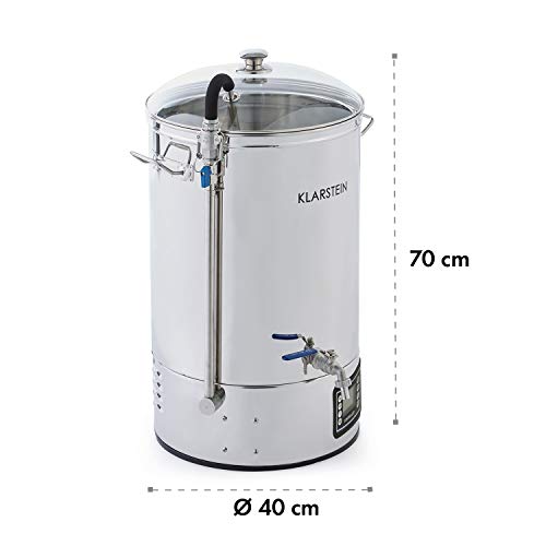 Klarstein Mundschenk • 8 Gallon • Mash Tun • Beer Brewer • Home Brewing System • Mash Tun • 304 Steel • Home Fermentation of Beer and Wine • LCD and Touch Panel • Stainless Steel - Thumbnail 7