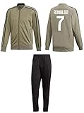 Cristiano Ronaldo Juventus #7 Kids Soccer Tracksuit Track Jacket with Pants Youth Sizes (YM 8-10 Years, Tracksuit) White/Black