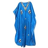 Mogul Womens Caftan Stylish Cruise Silk Embroidered Kimono Kaftan One Size
