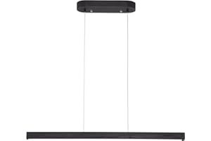 YISDESIGN 39" Black Linear Pendant Light Wooden Led Modern Linear Chandelier Ceiling Hanging Dimmable Pendant Lights for Dining Room Kitchen Island Pool Table Lights Black Wood Finish