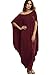 Verdusa Women's One Off Shoulder Caftan Sleeve Harem Maxi Dress Burgundy L