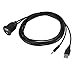 LiNKFOR Car USB & 3.5mm AUX Extension Flush Mount 2 Meter Cable 1/8 AUX Car Bike Boat Motercycle Lead