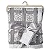 Living Textiles Muslin Jacquard Grey Owl Soft Baby Blanket PREMIUM QUALITY 100% Cotton for BEST COMFORT | Double Layer,Swaddle,Receiving,Infant,Toddler,Newborn,Nursery,Boy,Girl,Crib,Gift | 40x30 Inch