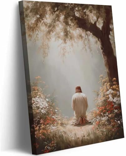 Jesus Praying Canvas Wall Art
