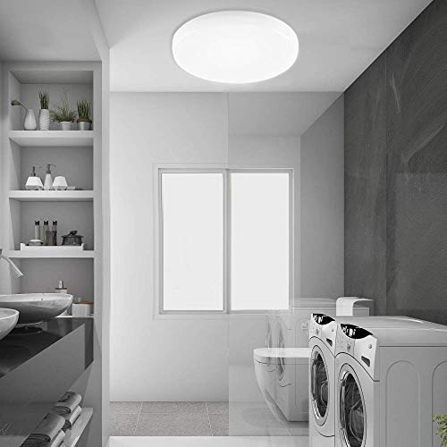 LED Ceiling Lamp, OOWOLF Modern 22W Led Ceiling Light Fixture Ultra Thin 11.8in IP44 Waterproof 1900LM 4500K Natural White for Bathroom Bedroom Kitchen Living Room Dining Balcony Corridor