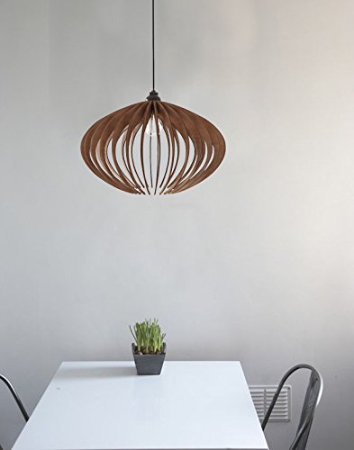 Wood pendant light, wood chandelier, wood ceiling lamp, modern chandelier, ceiling fixture, wood light fixture, wooden, industrial, lamp - Thumbnail 3