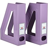 Acrimet Magazine File Holder (Solid Purple Color) (2 Pack)