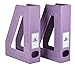 Acrimet Magazine File Holder, Durable Rack, Space-Saving Organizer (Plastic) (Solid Purple Color) (2 pack)