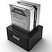 iDsonix Offline Clone Function Dual Bay USB 3.0 to SATA (SATA I/II/III) 2.5/3.5-Inch HDD SSD External Hard Drive Docking Station[UASP Protocol and 2 x 8TB Supported]-Black