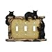 Rivers Edge Products Standard Light Switch Cover Plate, Triple Toggle Switch, Poly-Resin Wall Plate Cover, Hand-Painted Decorative Wall Switch Plate, Screws Included, Bear
