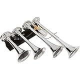 Viking Horns V003A Chrome 4 Trumpet Loud 149 Decibels Train Air Horn