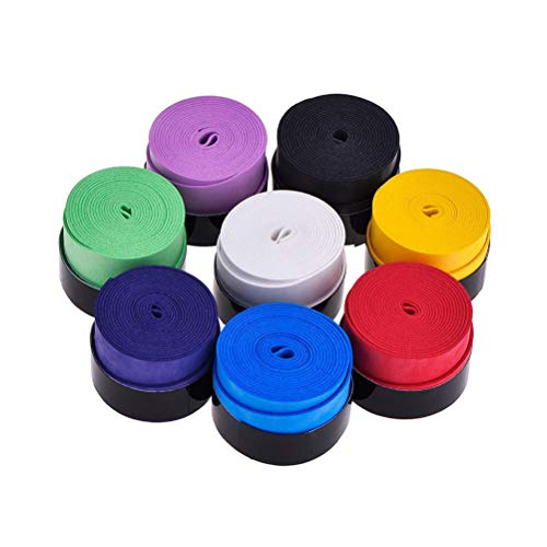 LIOOBO 20Pcs Tennis Racket Grip Tape Badminton Rackets Grips Overgrips Tape for Badminton Squash Racket and Fish Rubber (Random Color)