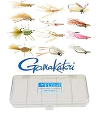 bonefish y permiso Pisos Fly Collection 12 Moscas + Fly Box