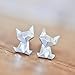 Origami Cat Earrings in Sterling Silver 925 - Jamber Jewels