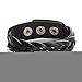 Godyce Brown Black Genuine Leather Bracelet Braided Wide Women Men Punk - 9“ Button Adjust