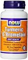 Now Foods Turmeric and Bromelain Veg Capsules, 90 Count (Pack of 3)