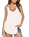 Zeagoo Women's Loose Casual Pleated Flowy Tank Top White Large