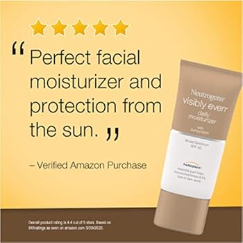 neutrogena visibly even daily facial moisturizer with broad spectrum spf 30 sunscreen
