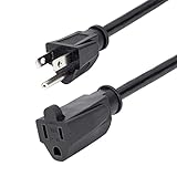 StarTech.com 25ft (7.6m) Power Extension Cord, NEMA