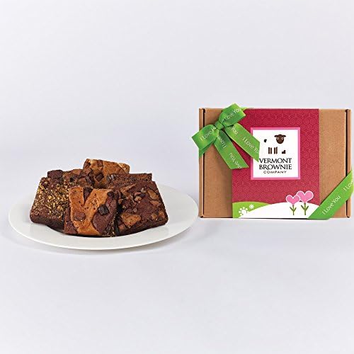 Happy Valentine's Day Gourmet Brownie Gift Sampler w/ Ribbon - 2.675" Full Size Squares (12)