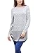 Allegra K Women Long Sleeves Ruched Sides Chevron Loose Tunic Top