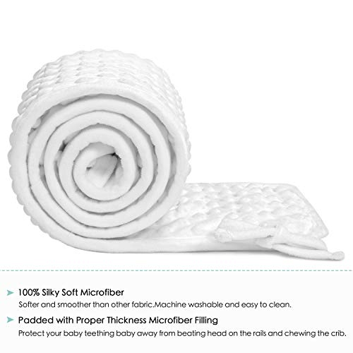 TILLYOU 3Piece Padded Baby Crib Rail Cover Protector Set from Chewing