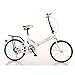 Minkui Casual Folding Bike for Men and Women Compact City Commuting Front clamp/Rear Brake Blue 20 inches-Whitethumb 4