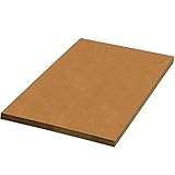 BOX USA BSP1515 Corrugated Sheets, 15" x 15", Kraft