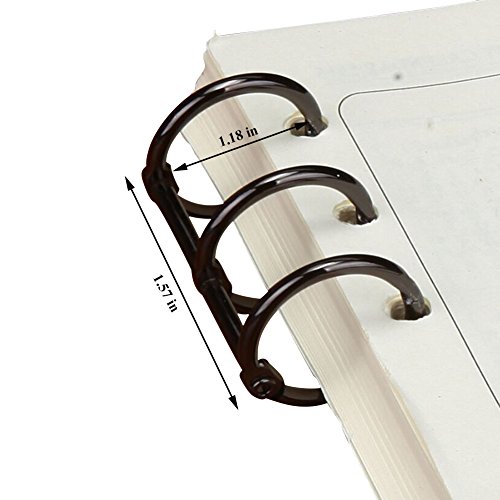 Exttlliy 10Pcs Metal Loose Leaf Binder 3-Ring Binding Rings Book Binding Spines Combs DIY Notebook Photo Album Rings (Antique Bronze) - Thumbnail 5