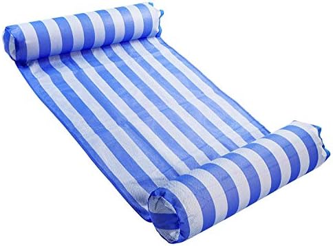 REBBONXY Water Hammock Pool Lounger Floating Hammock Inflatable Rafts Swimming Pool Air Lightweight Floating Chair Mat Blue for Adults for Vacation