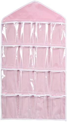 HongXander 16Pockets Clear Hanging Bag Socks Bra Underwear Rack Hanger Storage Organizer (PK)