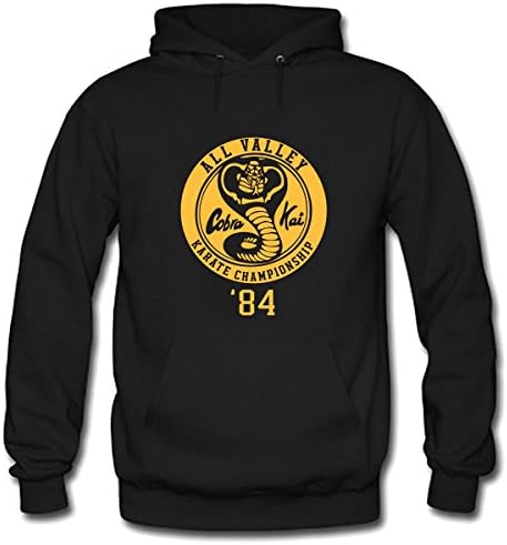 Hillet Women's Cobra Kai Pullover Hoodie Sweatshirt Size M Black