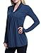 Ninedaily Women Tops Knot Front V Neck Long Sleeve Casual Tunic Blouse