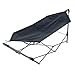 Pure Garden Portable Hammock with Stand-Folds and Fits into Included Carry Bag for Easy Travel-Perfect for Backyard, Pool, Beach, Hiking Black
