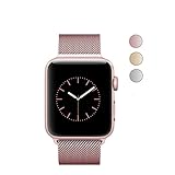 Classic 38mm Watch Band, Stainless Steel Mesh Milanese Loop Replacement Metal iwatch Band with Strong and Adjustable Magnetic Closure for Apple Watch Series 3 Series 2 Series1 , Rose Gold